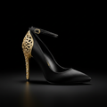 LuxDona Signature Heels - Black and Gold Stiletto